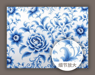 中式古典传统青花素雅图案