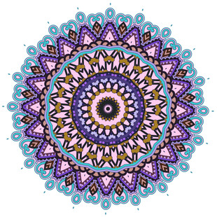 多彩曼陀罗花纹图案设计