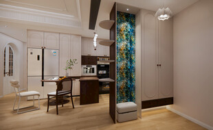 现代简约风开放式厨房空间