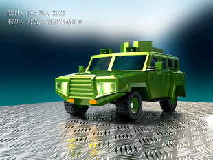 绿色军用装甲车模型展示