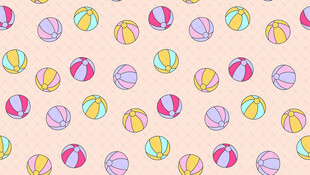 彩色沙滩球无缝图案背景