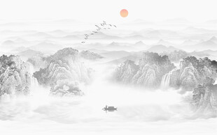 水墨山水风景画