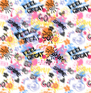 多彩卡通图案印花设计