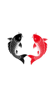 阴阳双鱼锦鲤图案