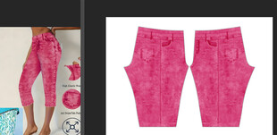 粉色牛仔长裤细节展示图