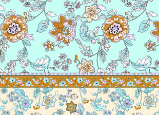 清新花卉图案布料纹理