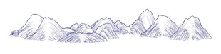水墨风格山峦线条画