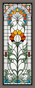 教堂蒂凡尼彩晶玻璃花窗贴膜图案