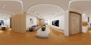 室内原木风装修全景图