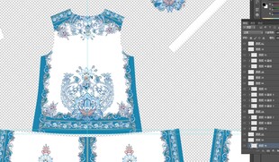 定位方巾腰果花