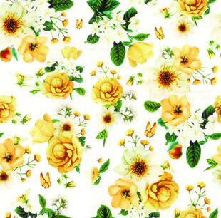 黄色花卉图案背景纹理