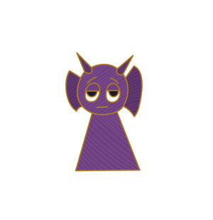 紫色小恶魔卡通形象 矢量图