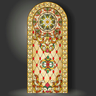 精美欧式窗户玻璃花纹装饰图案