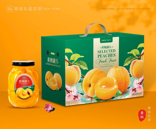 黄桃罐头包装 桃子礼盒