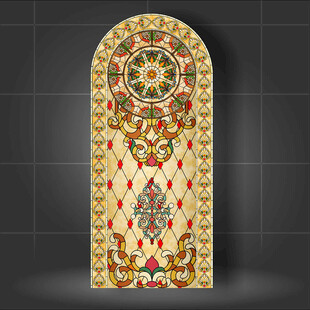 复古花纹拱形装饰图案