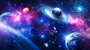 宇宙星空太空星球宇航员银河背景