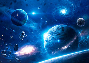 外太空宇宙星球陨石黑洞银河背景