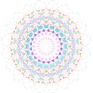 多彩圆形曼陀罗图案
