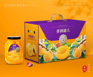 黄桃罐头包装 桃子礼盒