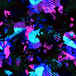 炫彩灯光下的热闹派对现场