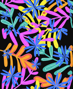 多彩抽象植物图案设计
