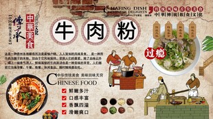 牛肉粉背景墙