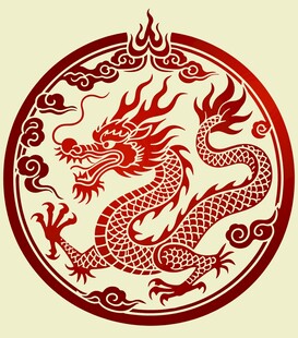 中式传统龙纹圆形图案