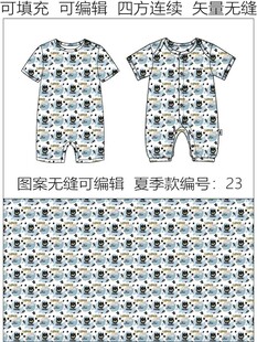 宝宝爬爬衣 童趣图案 卡通小猫