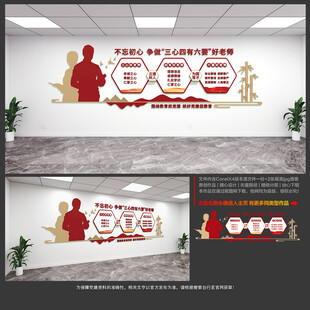 三心四有六要好老师文化墙