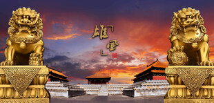 故宫金色石狮子
