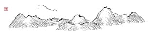 水墨山水线条图