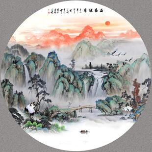 圆形山水画