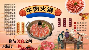 牛肉火锅背景墙