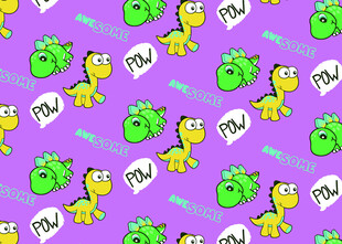 紫色背景可爱恐龙图案