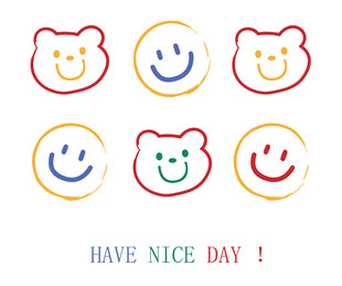 多彩小熊笑脸 祝你好心情