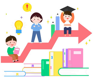 毕业季孩子高考冲刺学士帽看书