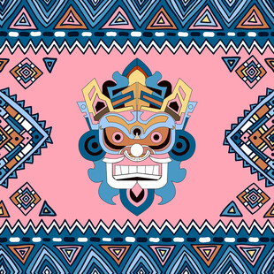 民族风老虎图案装饰画