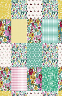 多彩花卉几何图案拼接