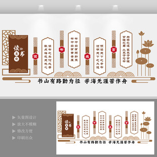 中式校园读书名言文化墙
