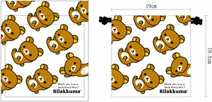 卡通小熊图案束口袋设计稿