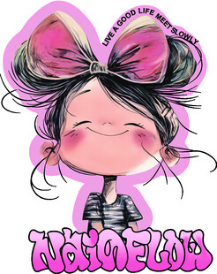 可爱蝴蝶结女孩插画