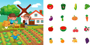 田园风光与多样蔬果