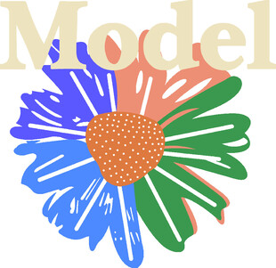 手绘多彩花朵图案