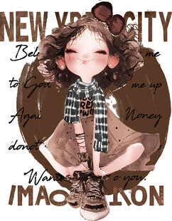 可爱女孩时尚插画形象