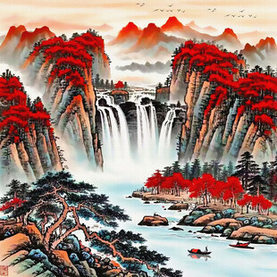 鸿运当头山水画装饰画