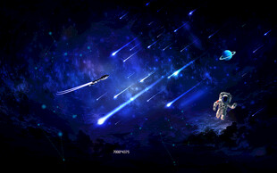 梦幻星空下的宇航员