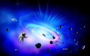 宇宙中的宇航员与星球