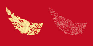 敦煌图案凤鸟衘枝凤凰壁画纹理