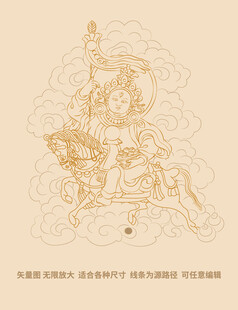 吉祥护佑图案护法瑞兽马