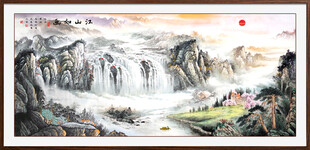 流水生财国画